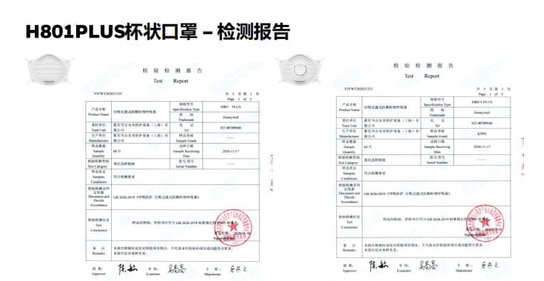 霍尼韦尔（Honeywell） H801 PLUS KN95 杯状口罩 (头带式)